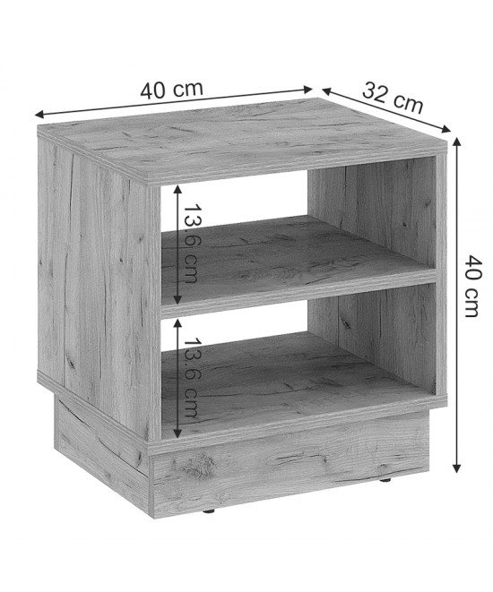 Κομοδίνο Mason pakoworld μελαμίνης σε oak απόχρωση 40x32x40εκ