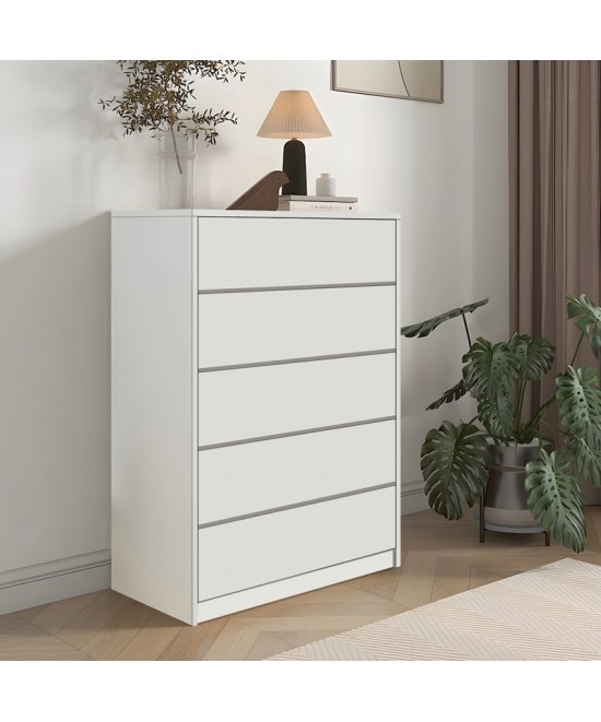 Συρταριέρα Kuanger pakoworld mdf σε λευκή απόχρωση 80x40x109εκ Συρταριέρα Kuanger pakoworld mdf σε λευκή απόχρωση 80x40x109εκ