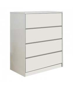 Συρταριέρα Kuanger pakoworld mdf σε λευκή απόχρωση 80x40x80εκ