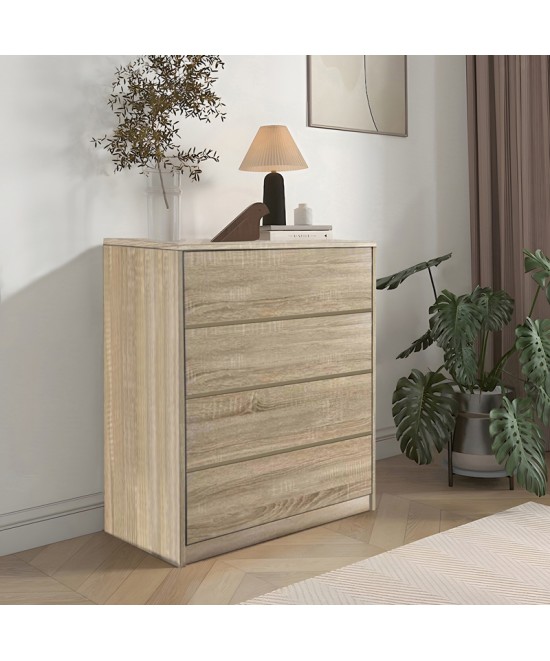 Συρταριέρα Kuanger pakoworld mdf σε φυσική απόχρωση 80x40x80εκ