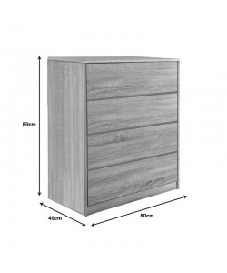Συρταριέρα Kuanger pakoworld mdf σε φυσική απόχρωση 80x40x80εκ