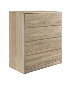 Συρταριέρα Kuanger pakoworld mdf σε φυσική απόχρωση 80x40x80εκ