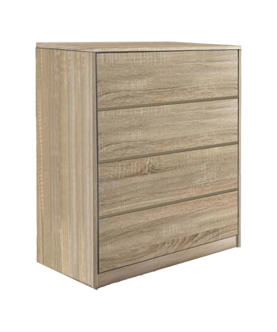Συρταριέρα Kuanger pakoworld mdf σε φυσική απόχρωση 80x40x80εκ