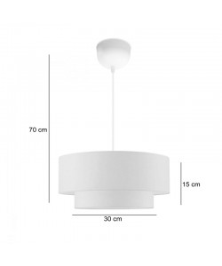 Φωτιστικό οροφής Sombre pakoworld ύφασμα σε λευκό χρώμα Φ30x15εκ