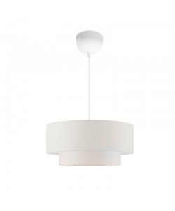 Φωτιστικό οροφής Sombre pakoworld ύφασμα σε λευκό χρώμα Φ30x15εκ