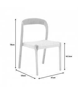 Καρέκλα Tavrine pakoworld σχοινί-rubberwood σε φυσική απόχρωση 47x59x78εκ Καρέκλα Tavrine pakoworld σχοινί-rubberwood σε φυσική απόχρωση 47x59x78εκ