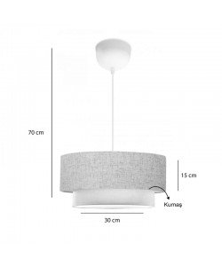 Φωτιστικό οροφής Sombre pakoworld ύφασμα σε κρεμα χρώμα Φ30x15εκ