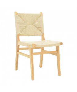 Καρέκλα Arten pakoworld σχοινί-rubberwood σε φυσική απόχρωση 60x55x85εκ