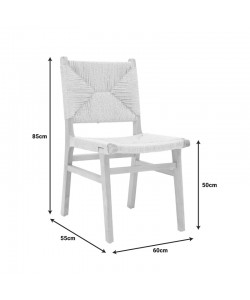 Καρέκλα Arten pakoworld σχοινί-rubberwood σε φυσική απόχρωση 60x55x85εκ