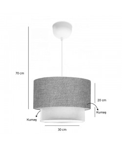 Φωτιστικό οροφής Fersa pakoworld γκρι-λευκό Φ30x20εκ