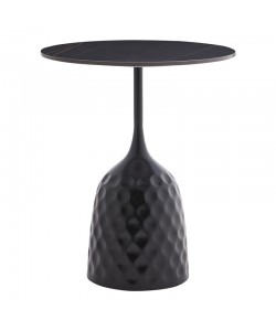 Βοηθητικό τραπέζι Kousien Inart μαύρο sintered stone Φ50x60εκ