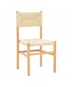 Καρέκλα Oarvine pakoworld φυσικό rubberwood-φυσικό σχοινί 46x52x88εκ