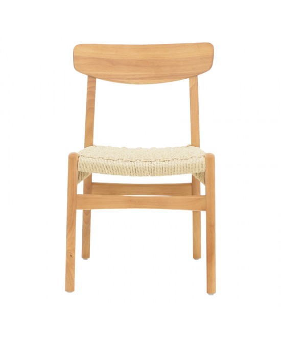 Καρέκλα Eaprine pakoworld φυσικό σχοινί-rubberwood 49x53x77εκ