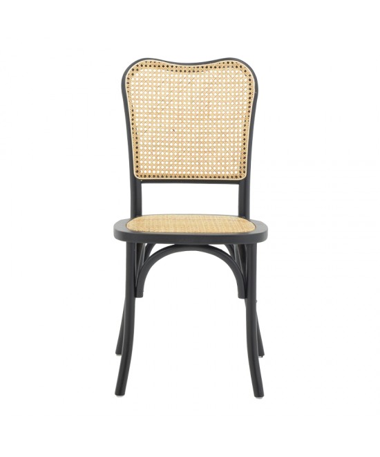 Καρέκλα στοιβαζόμενη Zozele pakoworld φυσικό rattan pe-μαύρο toon wood 45x51x88εκ Καρέκλα στοιβαζόμενη Zozele pakoworld φυσικό rattan pe-μαύρο toon wood 45x51x88εκ