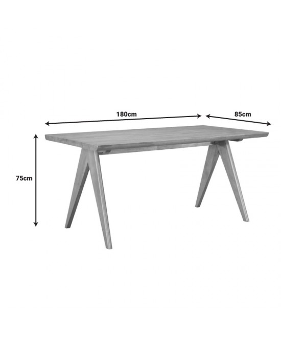 Τραπέζι Winslow pakoworld ξύλο rubberwood σε ανοιχτό καρυδί χρώμα 180x85x75εκ