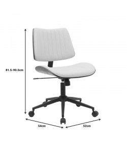 Καρέκλα γραφείου εργασίας Amani pakoworld μπεζ pu-καρυδί plywood 52x54x90.5εκ