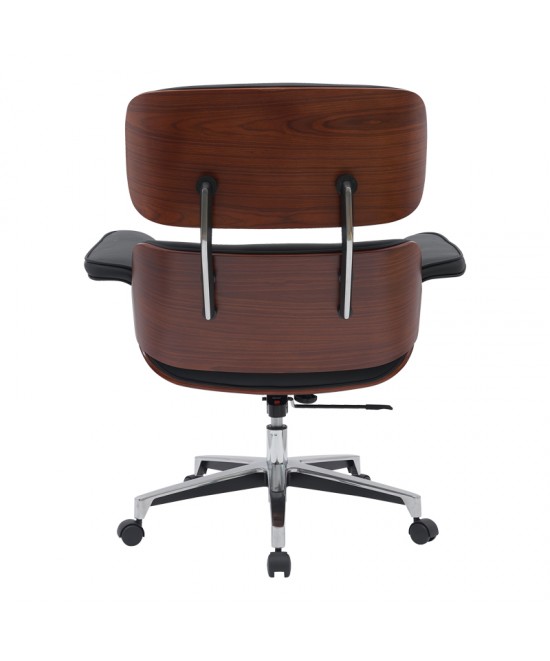 Καρέκλα γραφείου διευθυντή Kobane pakoworld μαύρο pu-βάση χρωμίου 84x75x113.5εκ