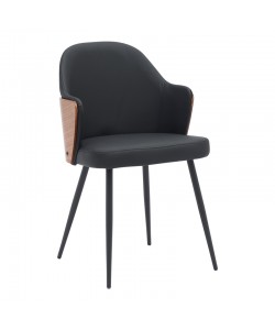 Καρέκλα Marci pakoworld μαύρο pu-πόδι μαύρο μέταλλο 58x58x91εκ