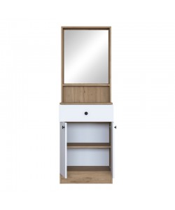 Έπιπλο εισόδου Rockder pakoworld λευκό με φυσική απόχρωση μελαμίνης 60x35.5x182.8εκ Έπιπλο εισόδου Rockder pakoworld λευκό με φυσική απόχρωση μελαμίνης 60x35.5x182.8εκ