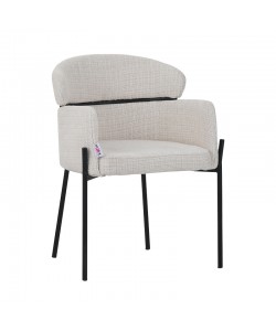 Πολυθρόνα Tolerse Inart μπεζ ύφασμα-πόδι μαύρο μέταλλο 58x57x80εκ