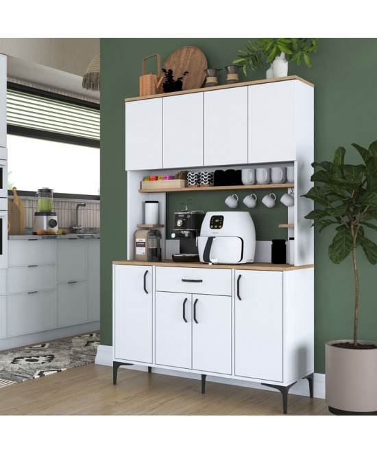 Mπουφές με ράφι Cordie pakoworld λευκό μελαμίνης 120x40x184.2εκ Mπουφές με ράφι Cordie pakoworld λευκό μελαμίνης 120x40x184.2εκ
