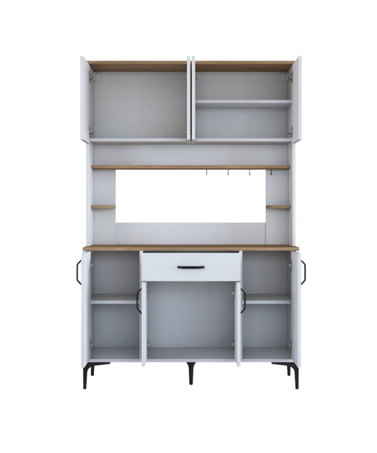 Mπουφές με ράφι Cordie pakoworld λευκό μελαμίνης 120x40x184.2εκ Mπουφές με ράφι Cordie pakoworld λευκό μελαμίνης 120x40x184.2εκ