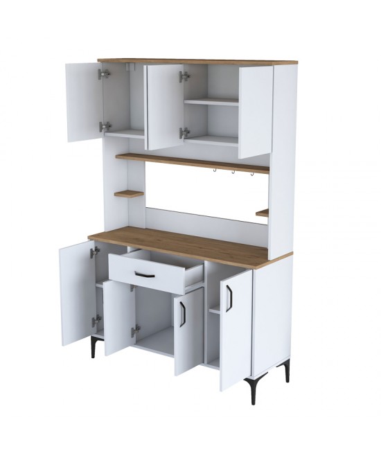 Mπουφές με ράφι Cordie pakoworld λευκό μελαμίνης 120x40x184.2εκ Mπουφές με ράφι Cordie pakoworld λευκό μελαμίνης 120x40x184.2εκ