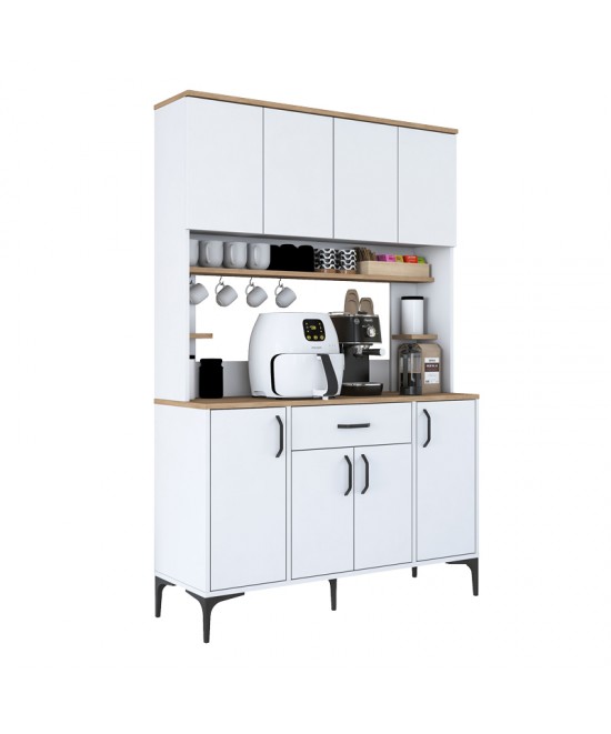Mπουφές με ράφι Cordie pakoworld λευκό μελαμίνης 120x40x184.2εκ Mπουφές με ράφι Cordie pakoworld λευκό μελαμίνης 120x40x184.2εκ