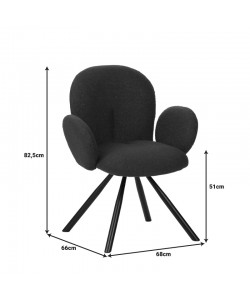 Πολυθρόνα Garzele Inart πράσινο μπουκλέ ύφασμα-πόδι μαύρο μέταλλο 68x66x82.5εκ