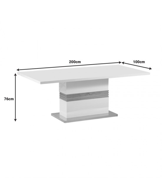 Τραπέζι Zoekrin Inart λευκό mdf 200x100x76εκ