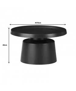 Τραπέζια σαλονιού Ginoze Inart σετ 2τεμ μέταλλο σε μαύρη απόχρωση