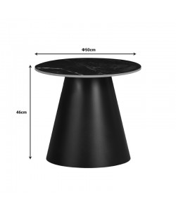 Βοηθητικά τραπέζια Fabrin Inart μαύρο μαρμάρου sintered stone-μαύρο μέταλλο Βοηθητικά τραπέζια Fabrin Inart μαύρο μαρμάρου sintered stone-μαύρο μέταλλο