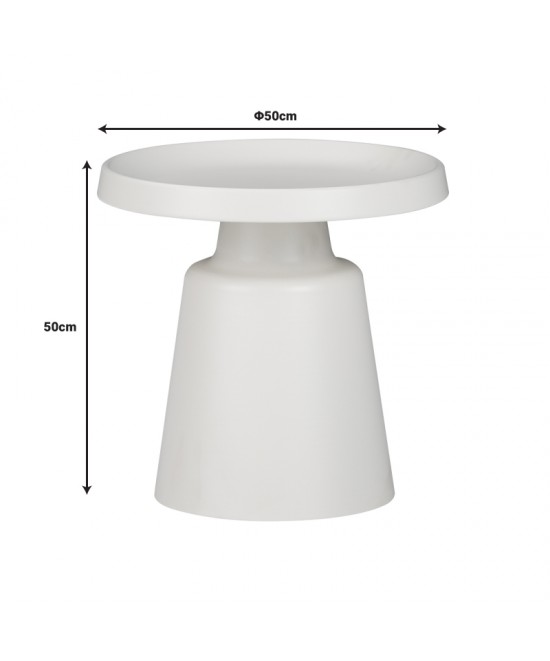 Τραπέζια σαλονιού Ginoze Inart σετ 2τεμ μέταλλο σε λευκή απόχρωση