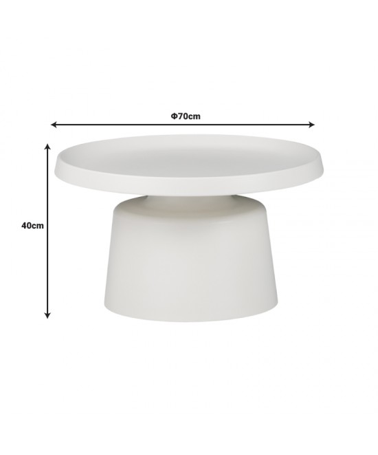 Τραπέζια σαλονιού Ginoze Inart σετ 2τεμ μέταλλο σε λευκή απόχρωση