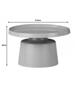 Τραπέζια σαλονιού Ginoze Inart σετ 2τεμ μέταλλο σε cappuccino απόχρωση