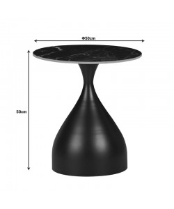 Βοηθητικό τραπέζι Kirkene Inart sintered stone σε απόχρωση μαύρο μαρμάρου με μαύρο μέταλλο Φ50x50εκ Βοηθητικό τραπέζι Kirkene Inart sintered stone σε απόχρωση μαύρο μαρμάρου με μαύρο μέταλλο Φ50x50εκ