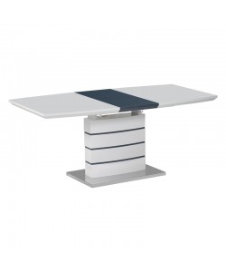 Τραπέζι επεκτεινόμενο Darsile Inart λευκό με γκρι-ανθρακί mdf 140-180x90x76εκ