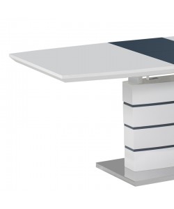 Τραπέζι επεκτεινόμενο Darsile Inart λευκό με γκρι-ανθρακί mdf 140-180x90x76εκ