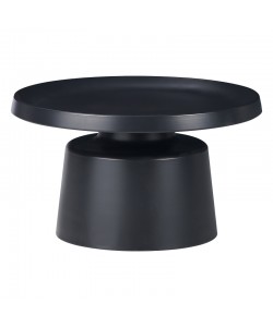 Τραπέζι σαλονιού Ginoze Inart μαύρο μέταλλο Φ70x40εκ