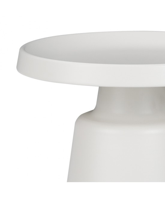 Βοηθητικό τραπέζι Ginoze Inart λευκό μέταλλο Φ50x50εκ