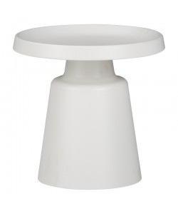 Βοηθητικό τραπέζι Ginoze Inart λευκό μέταλλο Φ50x50εκ