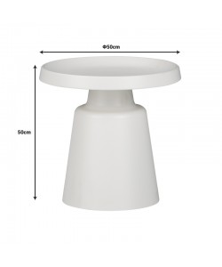 Βοηθητικό τραπέζι Ginoze Inart λευκό μέταλλο Φ50x50εκ