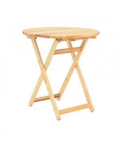 Τραπέζι Letna pakoworld πτυσσόμενο μασίφ ξύλο οξιάς σε φυσική απόχρωση Φ60x74.5εκ