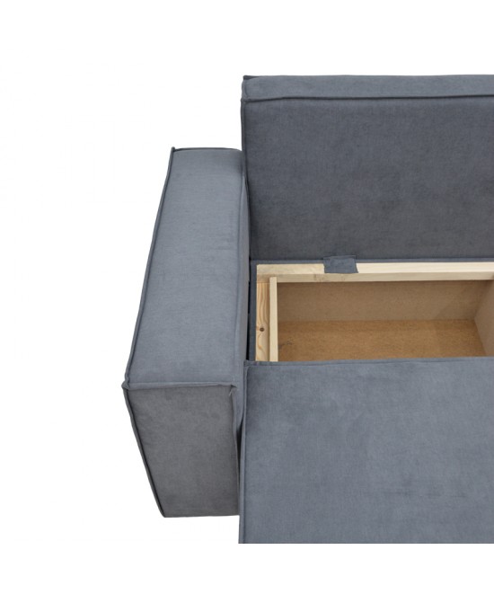 Γωνιακός καναπές-κρεβάτι αναστρέψιμος Venzie pakoworld ύφασμα σε γκρι απόχρωση 283x214x83εκ