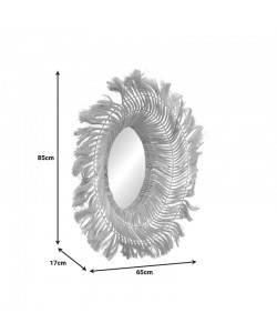 Καθρέπτης Tolle Inart abaca σε φυσικό χρώμα 65x85x17εκ