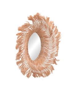 Καθρέπτης Tolle Inart abaca σε φυσικό χρώμα 65x85x17εκ