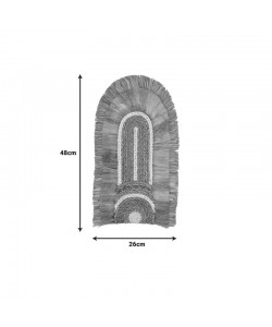 Διακοσμητικό τοίχου Earsy I Inart seagrass σε φυσικό χρώμα 48x26x8εκ