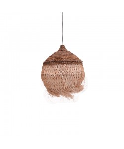 Φωτιστικό οροφής Fiorine Inart abaca σε φυσικό χρώμα Φ35x45εκ