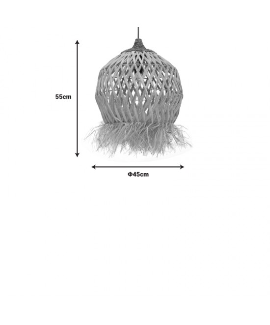 Φωτιστικό οροφής Marjione Inart sisal σε φυσικό χρώμα Φ45x55εκ