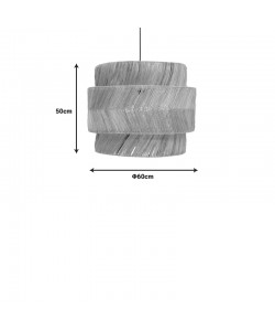 Φωτιστικό οροφής Zeniole Inart abaca σε φυσικό χρώμα Φ60x50εκ